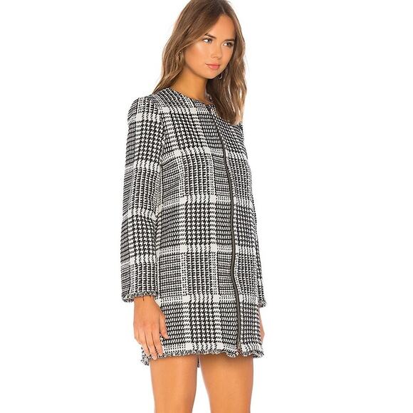 Cupcakes And Cashmere Fernando Jacket Small Black White Houndstooth Preppy - Picture 3 of 15